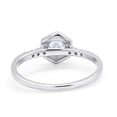 thumbnail image 3 of Claw Prong Wedding Ring Accent Vintage Round Cubic Zirconia 925 Sterling Silver Size 9, 3 of 5