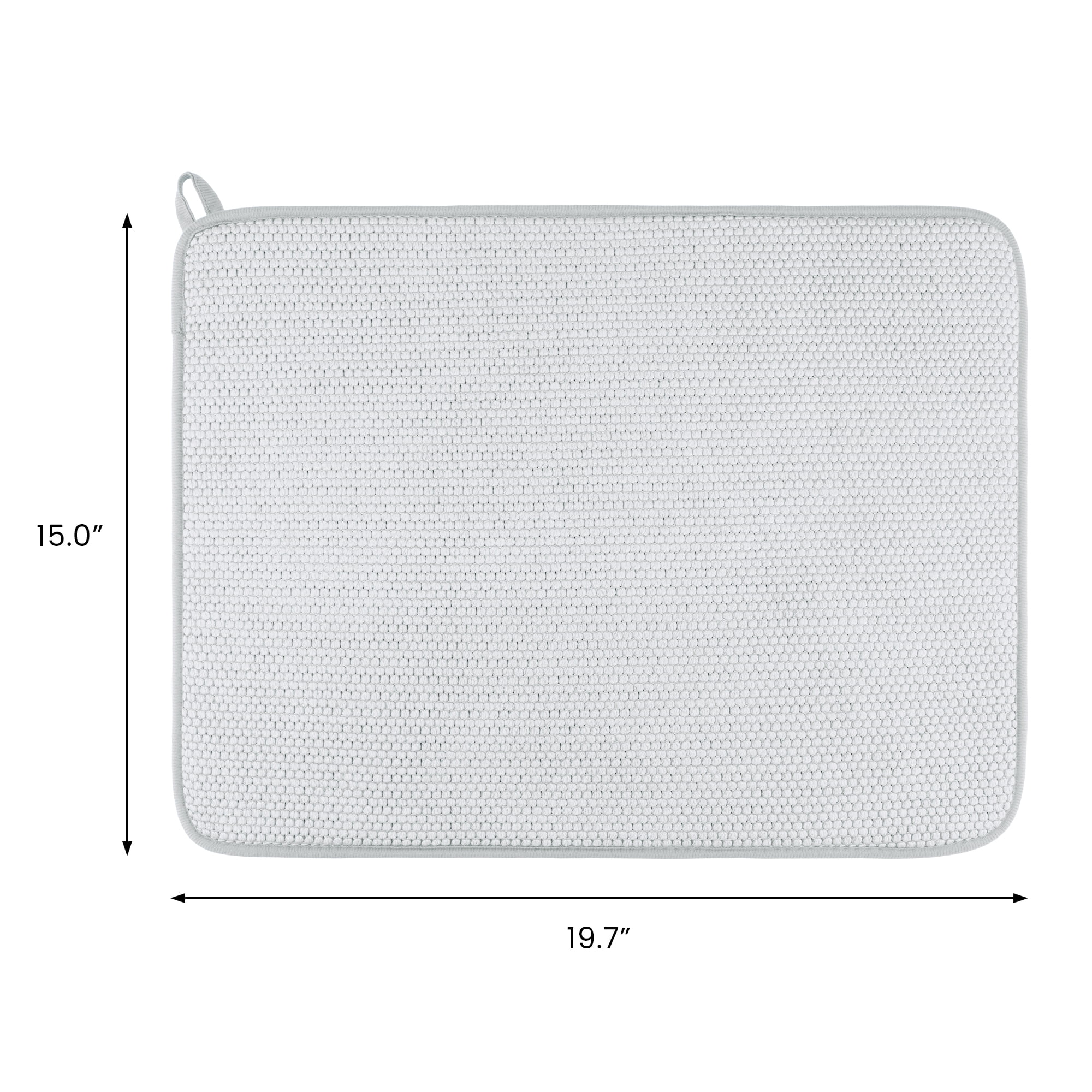 Unique Bargains Absorbent Microfiber Kitchen Drying Mat for Dishes Gray 19.7*15.0 in