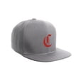 thumbnail image 2 of Daxton Classic Snapback Hat Old English Font Alphabet A to Z Flat Bill Visor Cap, Light Grey Hat, Red C, 2 of 4