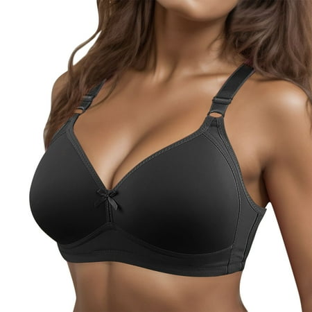 Fsqjgq Womens Underwear Strapless Bras for Women Cotton Sports Bra New Comfortable Large Bra D Cup Thin Style No Steel Ring Smooth Gathering Sexy Bra Push Up Bras Back-Smoothing Bandeau Bras Bandeau