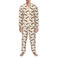 thumbnail image 3 of Yiaed Leopard Print Print Men’s Pajamas Set - Long Sleeve Button Down Sleep Shirt and Pajama Bottoms Sleepwear Set Mens Pjs Sets Men's Pajama Bottoms-X-Large, 3 of 7