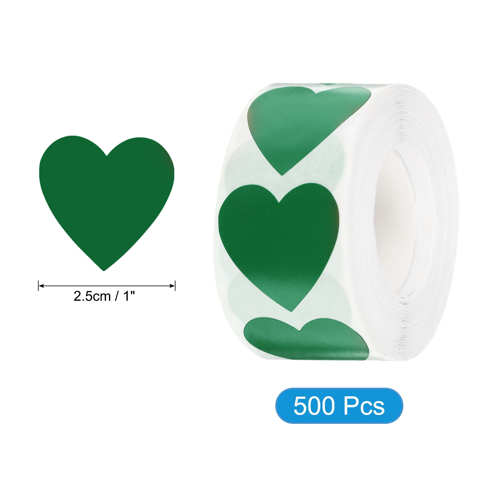Unique Bargains Heart Stickers Self-Adhesive Coding Labels for DIY Crafts Green