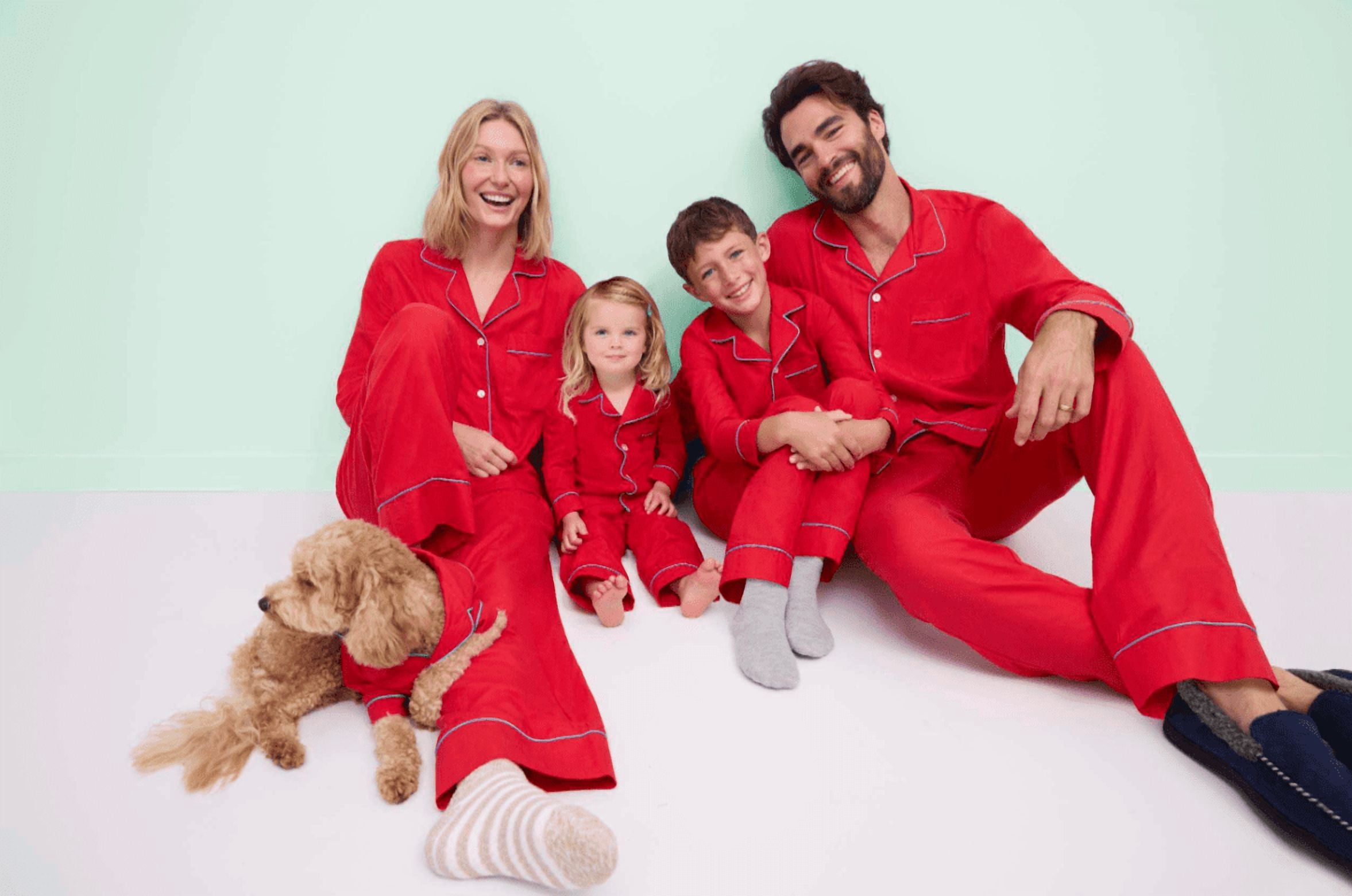Free Assembly Matching Family Pajamas Kids' Top and Pants Gift Set, 2-Piece, Sizes 4-14