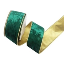 Gnwei Colorful Velvet Ribbon 2.5 Inch Christmas Tree Ribbon with Metallic Wired Gold Edge Velvet Ribbon for Valentine's Day Gift Wrapping Wreaths Garland Big Bow Crafts Supplies