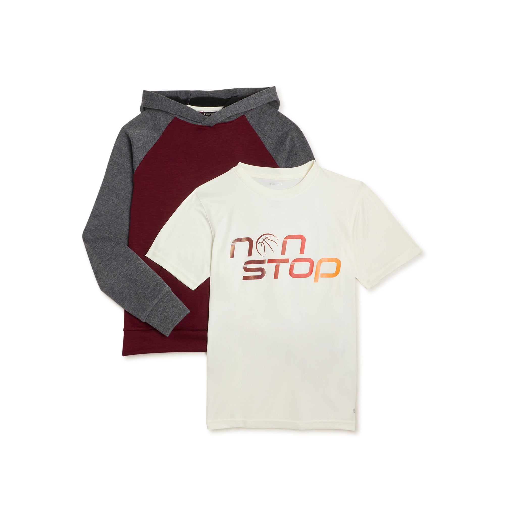 Hind Boys Fleece Hoodie and T-Shirt Set 2-Piece Kids Basketball Sweatshirt and Athletic Tee 