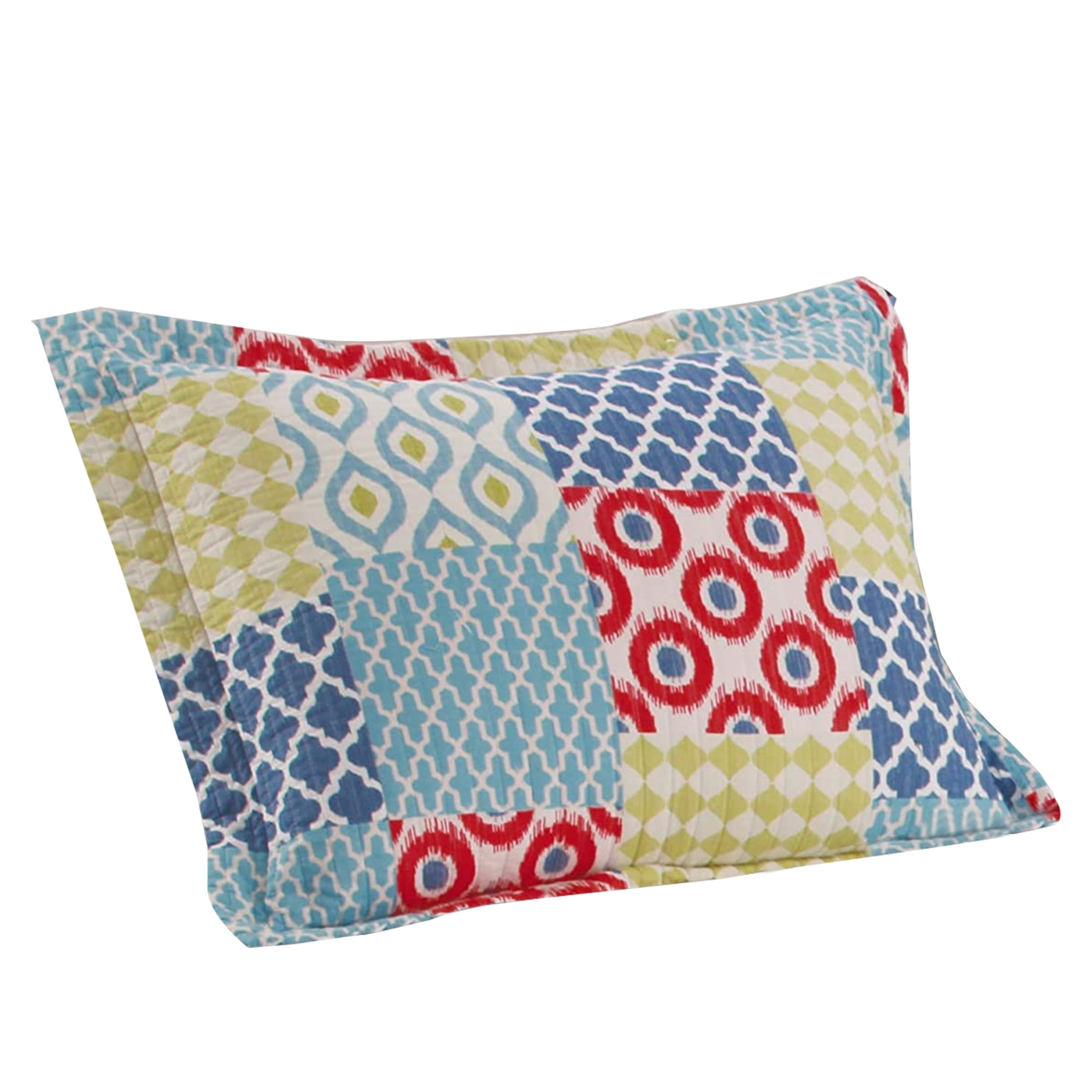 Fabric King Size Pillow Sham with Distinct Geometric Pattern