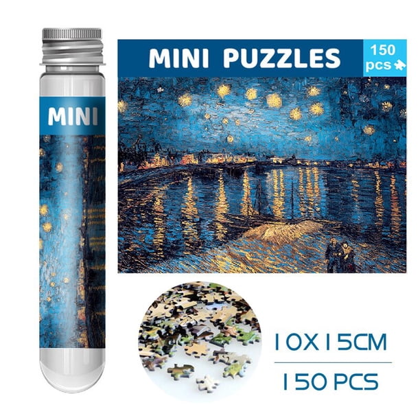Mini rompecabezas de tubo de ensayo para adultos y niños, pintura al óleo, juguete educativo de descompresión, juego creativo, regalo, 150 piezas