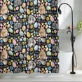 thumbnail image 2 of Happy Easter Small Stall Shower Curtain, Waterproof Shower Curtains for Bathroom, Spring Watercolor Rabbits Eggs Flower Black Washable Fabric Bath Curtain for Bathtub with Hooks 36x72 Inches, 2 of 9