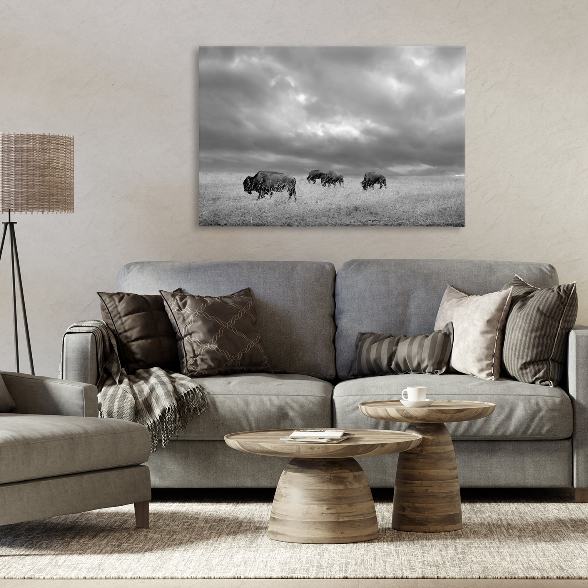 Stupell Industries Bisons Under an Autumn Sky Canvas Wall Art, design by Steve Toole