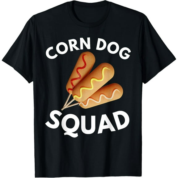 Corn Dog Squad Stick Cheesy Corn Dogs Corndog Man Stick T-ShirtMen and women, Black T-shirt, size: Extra large