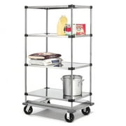 Nexel Industries D1836RSSB Stainless Steel Solid Shelf Dolly Base Truck, 18 x 36 x 69 in.