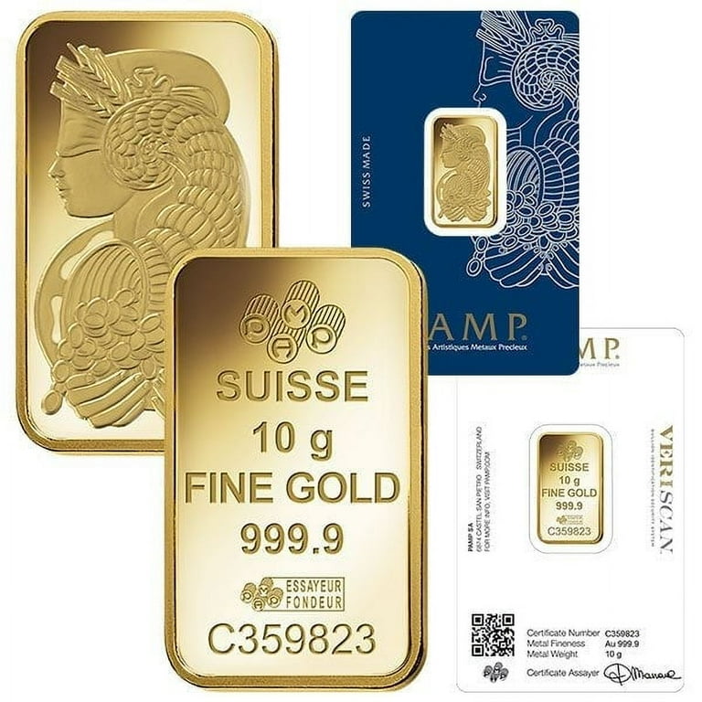 PAMP Suisse 10 Gram Gold Bar - Precious Metals - Walmart.com