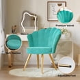 thumbnail image 4 of Hawsaiy Modern Velvet Accent Chair with Gold Metal Legs,Upholstered Vanity Chair for Bedroom, Makeup Room, or Living Room, Cyan, 4 of 11