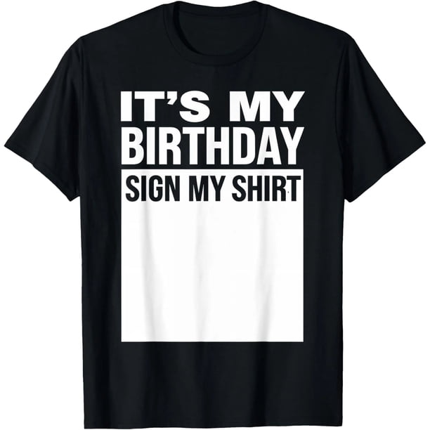 Playera de Mujer Talla XL para Fiesta de Cumpleaños "Firmen Mi Playera" - Negro