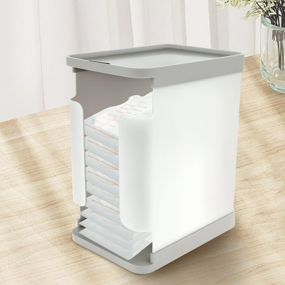 Plastic Breast Milk Freeze Organizer Double Insert Slots Breastmilk Freezer Container Easy Assembly Breast Milk Storage Bin With 30 Breastmilk Bags for Fridge Refrigerator