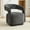 Gray, variant on Home Living Room Chair Chenille Fabric Swivel Accent Armchair, Comfy Barrel Leisure Chair With Curved Backrest, Upholstered Reading Chair With Black Swivel Base