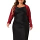 thumbnail image 1 of Cárdigan Plus Size Agnes Orinda para Mujeres, Chaquetas de Manga Larga, Abierto Frontal, Cárdigans Cortos 2X Burdeos, 1 of 6