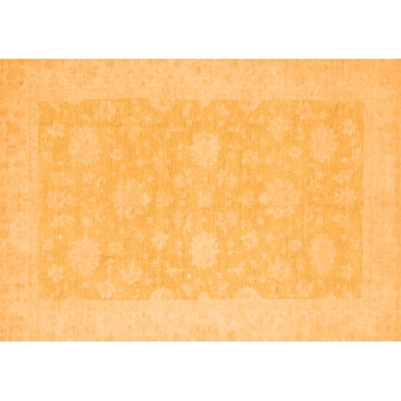 Ahgly Company Indoor Rectangle Oriental Orange Modern Area Rugs, 8' x 12'