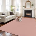 thumbnail image 3 of Pink Pure Color Area Rugs Collection 6'x9', Aesthetics Contemporary Luxury Non Slip Indoor Rectangle Throw Runner Rug Floor Mat Carpet for Living Room Dining Table Bedroom Nursery, 3 of 9