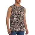 thumbnail image 2 of Kdxio Zebra Skin And Leopard Print for Men's Muscle T-shirt,Sleeveless for Workout Running Athletic Gym Lounge Casual, 2 of 7