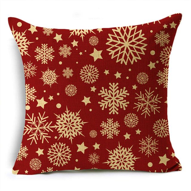OMIO funda de cojín con patrón rojo y blanco de Navidad, varios tamaños, funda de almohada decorativa de lino de 40x40cm/45x45cm/50x50cm