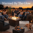 thumbnail image 2 of LayinSun 8 Piece Patio Furniture Set with 44" Propane Gas Fire Pit Table, Outdoor Sectional Conversation Set Wicker Rattan Sofa Set with Coffee Table, 2 of 7