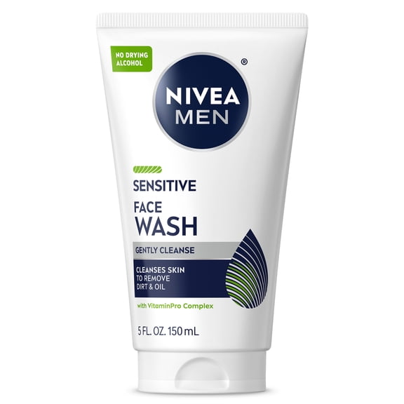 NIVEA MEN Sensitive Face Wash with VitaminPro Complex, Alcohol-Free Men's Face Wash, 5 fl oz