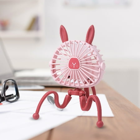 

YUANHUILI USB Stroller Fan 5V 2.5W Octopus Electric Fan 3-gear Mute Cooling (A1 Pink)