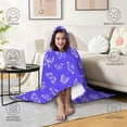 thumbnail image 4 of Wearable Blanket,Butterfly White Silhouette Pattern Hooded Wearable Flannel Blanket for Adults & Teens,Winter Poncho Shawl Wrap Cape Cozy Anti-Pill,60"x80", 4 of 5