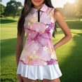 thumbnail image 4 of Uorisanigo Marble Pattern Women's Golf Top Casual Comfortable Quick Dry Zip Up Workout Tennis Tops Relaxed Sleeveless Star Outing Wear for Workout Sports, 4 of 7