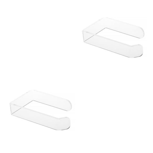 Guardoinrt Paper Holder Acrylic Bathroom Self-adhesive Organizer Rack Punchless Hanger with Stickers Household Modern Roll Transparent 2Set