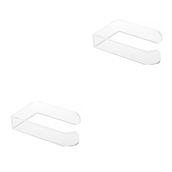 Injueey Soporte de papel Acrílico Montado en la pared Baño Cocina Autoadhesivo Organizador Estante Colgador sin perforaciones Estante de Transparente 2piezas