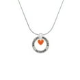 thumbnail image 2 of Delight Jewelry Acrylic 5/16" Orange Heart Miracles Ring Charm Necklace, 18", 2 of 4