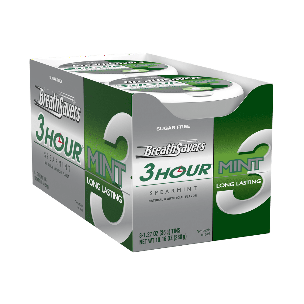 Breath Savers Breath Mints, Spearmint, 1.27 oz Tins (Pack of 8