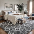 thumbnail image 6 of Pentantan Shag Area Rug, 8ft x 10ft Geometric Soft Fluffy Rugs for Living Room Bedroom Indoor Carpet, Gray & White, 6 of 7