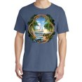 thumbnail image 2 of Wild Bobby, Enjoy Life Vintage Beach Surf Sailboat, Garment-Dyed Washed Look Short Sleeve Tees, Navy, Small, 2 of 3