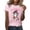 Light Purple, variant on Womens Pink Ribbon Breast Cancer Awareness T-Shirt Angel Wings Pink Ribbon Floral Print Short Sleeve Tops Casual Breast Cancer Graphic Crew Neck Tee