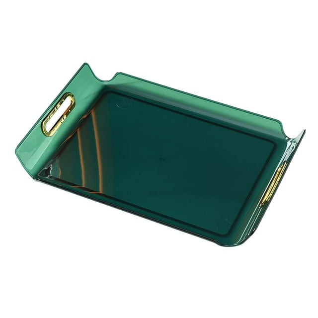 GUOOL Vanity Tray Cosmetic Storage Tray Makeup Organizer for Desktop Bedroom Decor Green
