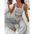 thumbnail image 2 of Sujetador deportivo push up para mujer con pantalones Joggers de algodón de gran tamaño, conjunto de chándal estampado hecho a medida Sincero Hogar, 2 of 6
