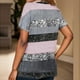 thumbnail image 4 of Fiudx Ofertas Flash Artículos En Oferta Blusa de Manga Corta Informal con Cuello En V y Estampado Suelto para Mujer, 4 of 6