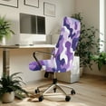 thumbnail image 3 of Xixirimido Purple Camo Print Computer Office Chair Covers Stretchable Soft Fit Universal Desk Rotating Slipcovers, Removable Washable Chair Protector Cover with Button, Large, 3 of 6