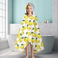 thumbnail image 6 of Yellow Lemon Fruit Slices White Pattern Hooded Bath Towel，60"x35" for Ages 3 To 12 Kids, Quick Dry Lightweight Soft Microfiber Hood Beach Towel Cover Up for Kids, 6 of 7