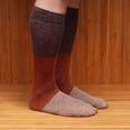 thumbnail image 4 of BambooMN Women's Rayon from Bamboo Fiber Classic Casual Crew Vintage 3 Color Stripe Socks - 2 Pair Value Pack, 4 of 5