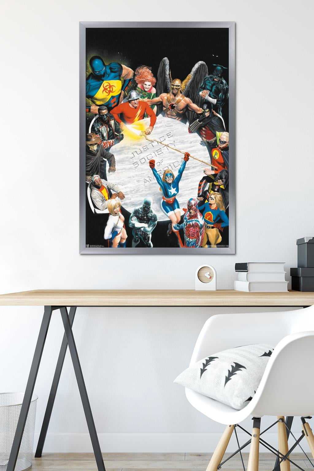 DC Comics - The Justice Society of America - Table Meeting Wall Poster, 22.375" x 34", Framed