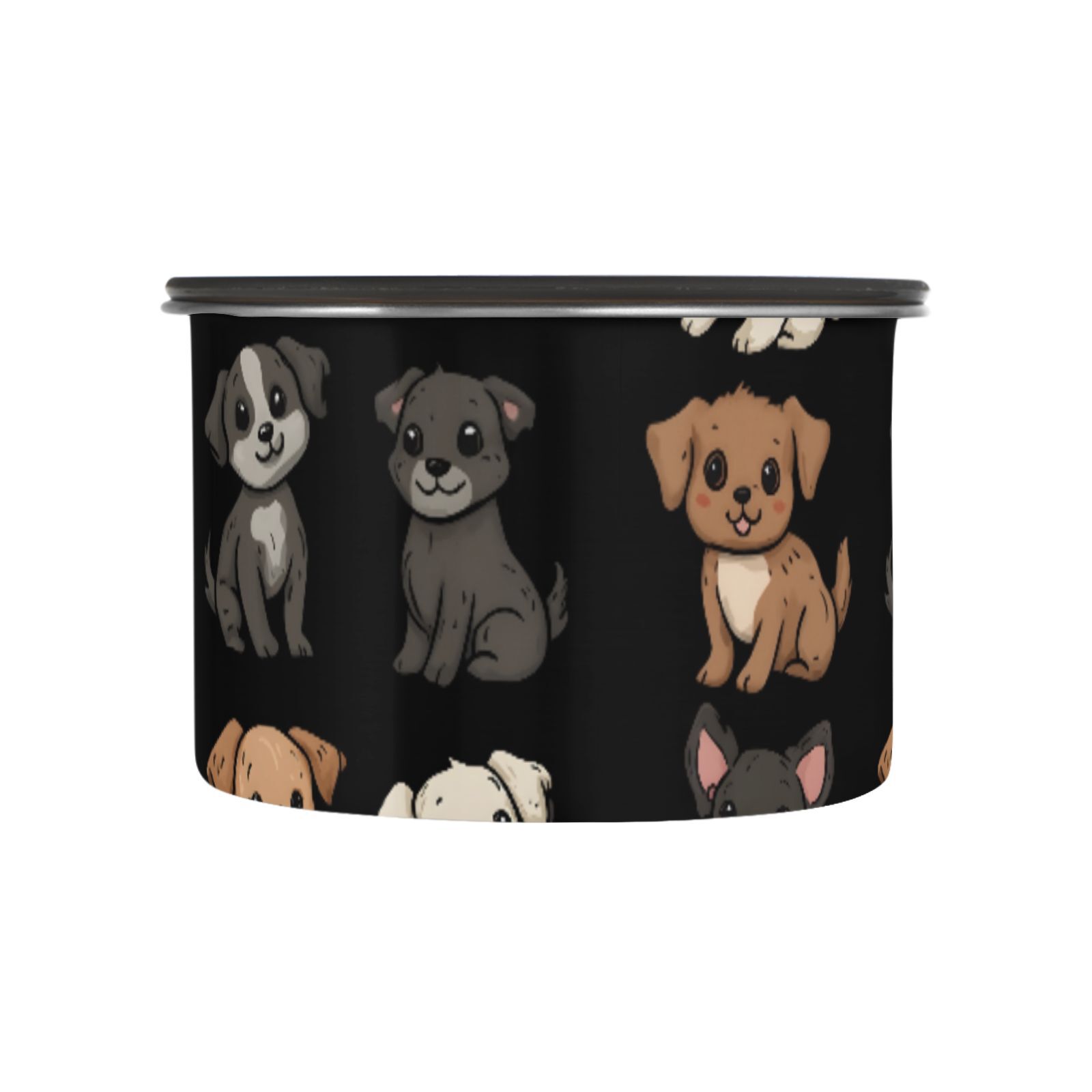 Cute Puppy Dogs Print Airtight Coffee Bean Canister 30oz Food Storage Containers with Lids For Gournd, Tea, Sugar, Flour, Rice, Cereal, Candy Cookie Jar