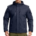 thumbnail image 2 of Men's Winter Solid Color Tactical Windbreaker - Breathable, Windproof Outdoor Sports Jacket, Navy Blue, XL, 2 of 4
