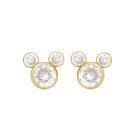 - 10KT Yellow Gold Mickey Mouse Earrings