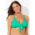 thumbnail image 5 of Swimsuits for All Women's Mentor Tie Front Bikini Top, 5 of 6