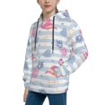 thumbnail image 2 of Kll Unisex Kids Boys Girls Hooded Pocket Pullover Hoodies-Flamingo And Pineapple, 2 of 9