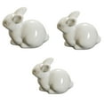 thumbnail image 3 of OOKWE White Rabbit Bunny Figurine Hand Painted Ceramic Miniature Collectible, 3 of 17